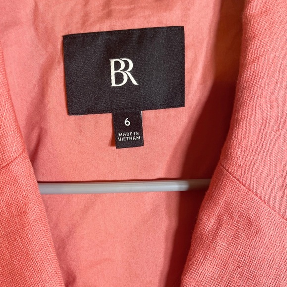 Banana Republic Lina Relaxed Linen Blazer Coral size 6 - Picture 4 of 7